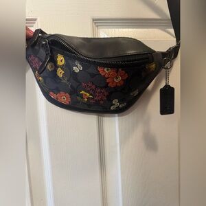 Coach Black and Multicolor Floral Crossbody Bag
